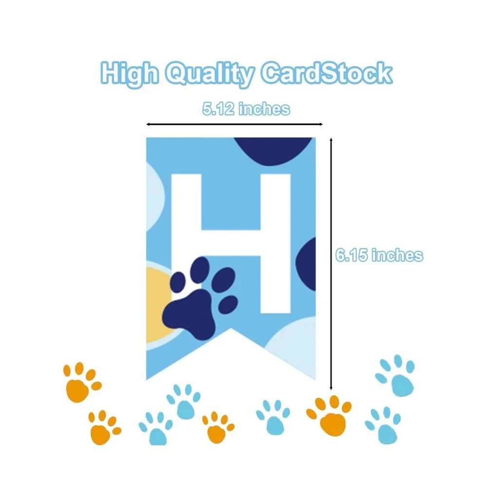 New Dog Paw Print Happy Birthday‎ Banner Party Decoration Garland Bunting